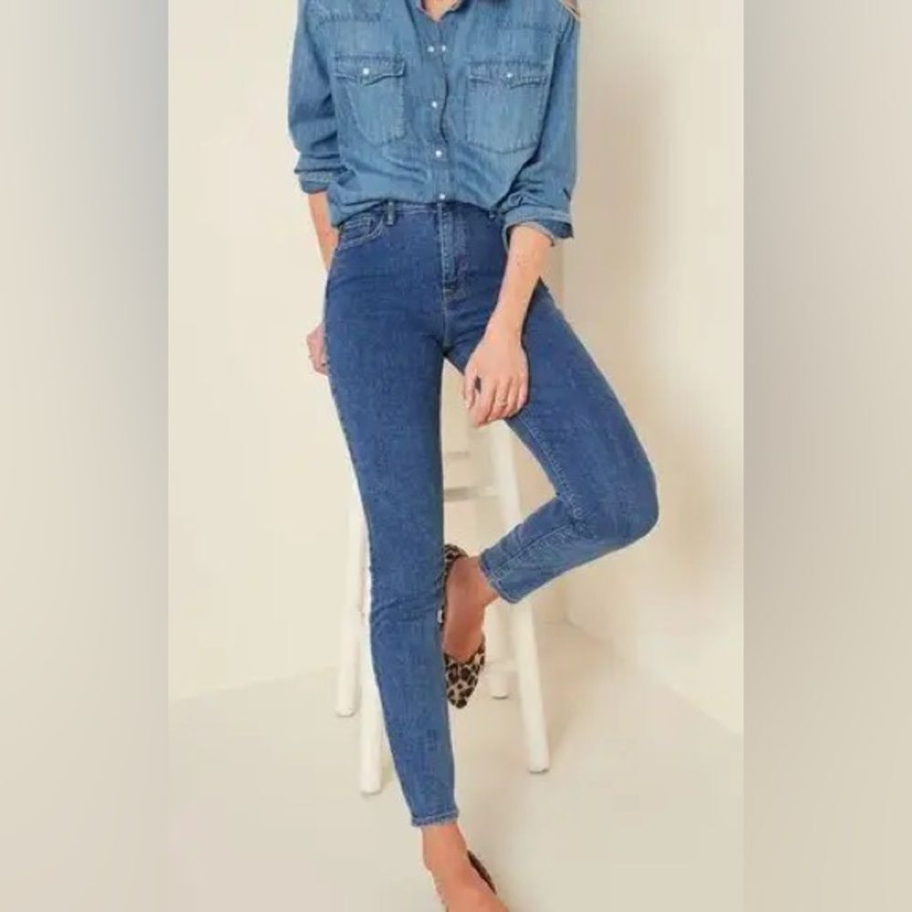 Old Navy Rockstar Jeans Women 4 High Rise Super Skinny   Denim Pants Fall Winter